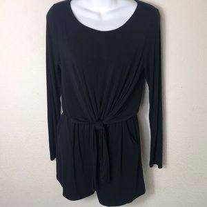 Everly Black Knotted Romper | Size Small